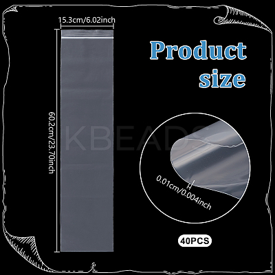 40Pcs PE Resealable Bags OPP-GA0001-02B-1