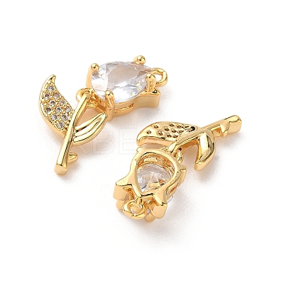 Brass Micro Pave Cubic Zirconia Pendants KK-D504-09B-G-1