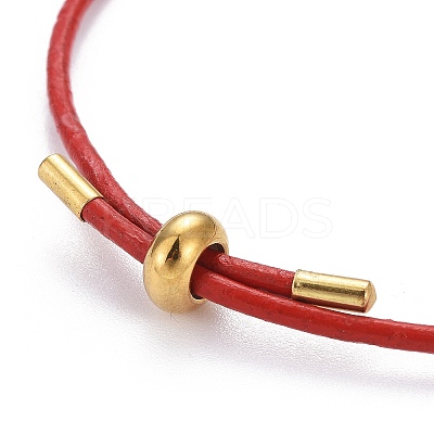 Adjustable PU Leather Cord Slider Bracelets BJEW-F412-05G-A-1