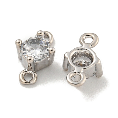 Rack Plating Brass Pave Clear Cubic Zirconia Links KKB-L215-047A-P-1