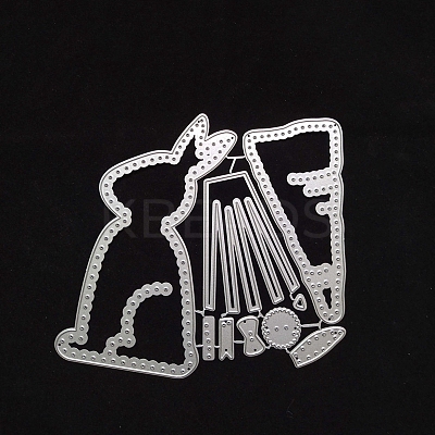 Easter Rabbit Pattern Carbon Steel Cutting Dies Stencils PW-WG88907-01-1