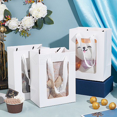 Rectangle Paper Gift Bags ABAG-WH0048-09A-1