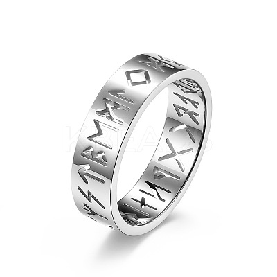 Non-Tarnish Hollow Word Stainless Steel Finger Rings FIND-PW0020-13F-P-1