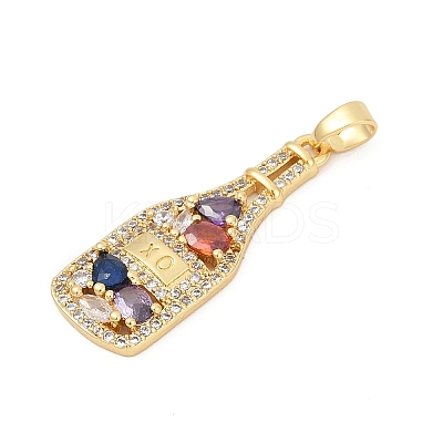 Brass Pave Cubic Zirconia Pendants KK-U062-62G-1