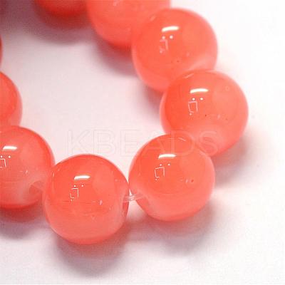 Baking Paint Imitation Jade Glass Round Bead Strands DGLA-Q021-10mm-31-1