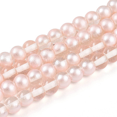 Baking Paint Transparent Glass Beads Strands DGLA-N011-6mm-03-1