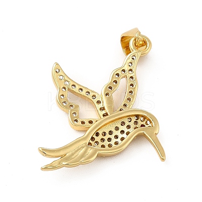 Rack Plating Brass Micro Pave Cubic Zirconia Pendants KK-E072-18G-1