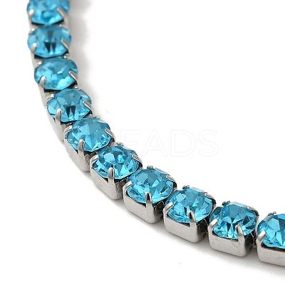 304 Stainless Steel Rhinestone Cup Chain Bracelets BJEW-S002-01G-1