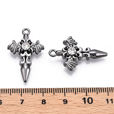Alloy with Rhinestone Pendants X-PALLOY-N176-12B-NR-1