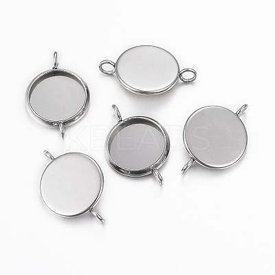 Tarnish Resistant 304 Stainless Steel Cabochon Connector Settings LS-STAS-K155-20P-1