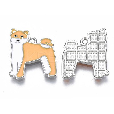 Rack Plating Alloy Enamel Dog Pendants X-PALLOY-T075-163-1