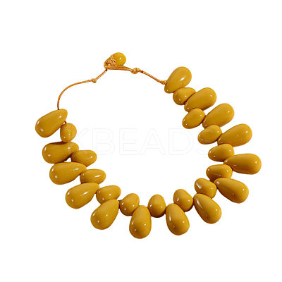 Resin Teardrop Beaded Necklaces for Women FS-WGB04AC-02-1