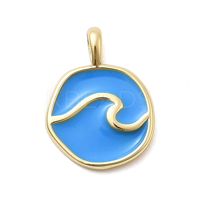 Brass Enamel Pendants KK-P338-27G-01-1