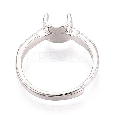 Rhodium Plated 925 Sterling Silver Micro Pave Cubic Zirconia Engagement Solitaire Ring Settings STER-N016-74P-1