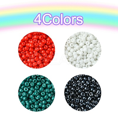 800Pcs 4 Styles Mixed Styles Glass Round Seed Beads SEED-FS0001-18B-1
