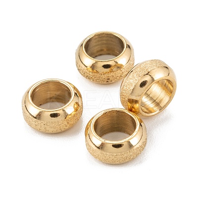 Ion Plating(IP) Frosted 201 Stainless Steel European Beads STAS-B020-13G-1