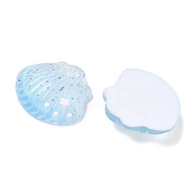 Opaque Resin & Paillette Cabochons X-RE-CBA6E1B-01A-1