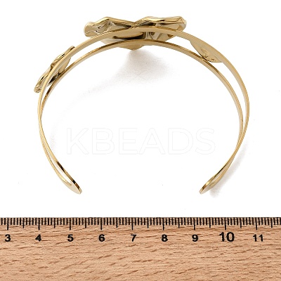 Stylish 304 Stainless Steel Cuff Bangles BJEW-K302-01A-G-1
