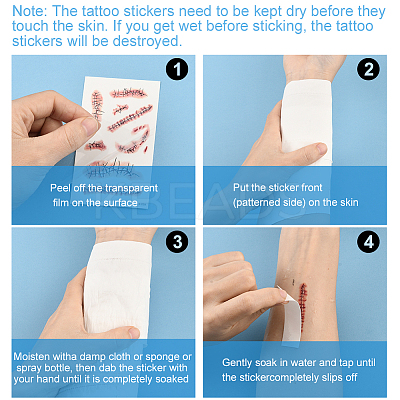 27Pcs Removable Scar Temporary Tattoos DIY-SP0005-66A-1