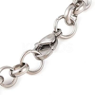 304 Stainless Steel Rolo Chain Bracelets for Women BJEW-G711-04GP-1