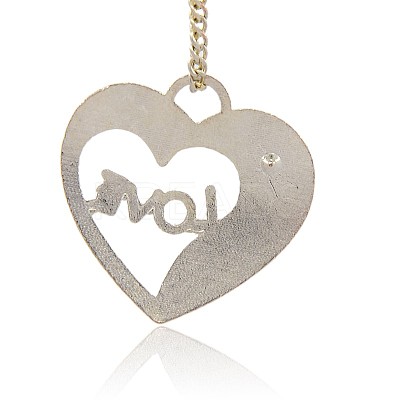Cute Valentines Day Gift Ideas Platinum Plated Alloy Rhinestone Pendants ALRI-J088-01P-1