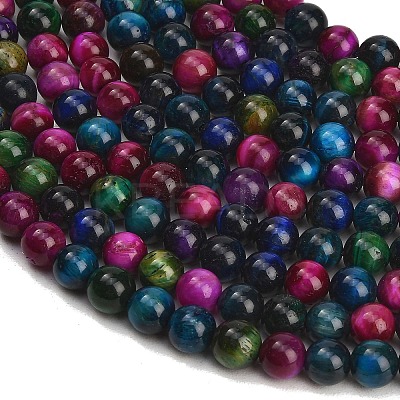 Grade AB Natural Tiger Eye Beads Strands X-G-F591-18-8mm-06-1