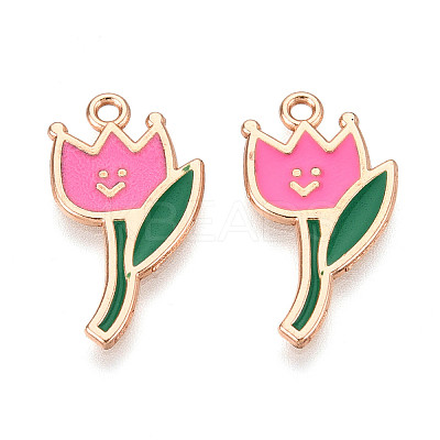 Alloy and Enamel Pendants ENAM-T021-34B-G-1