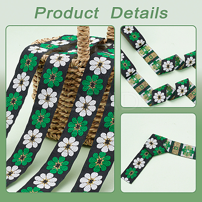 Ethnic Style Embroidery Polyester Ribbons OCOR-WH0070-10F-03-1