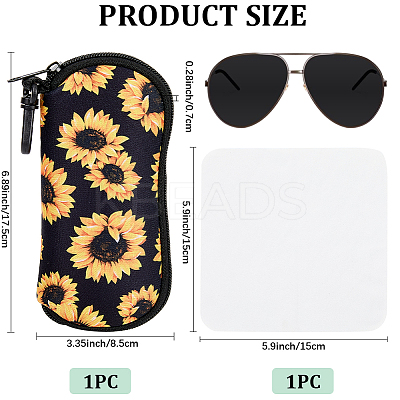 1Pc Rectangle Durable Neoprene Glasses Storage Zipper Bags ABAG-CN0001-23B-1