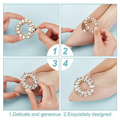 2Pcs Alloy Rhinestone Shoe Decoration AJEW-GO0001-87-1
