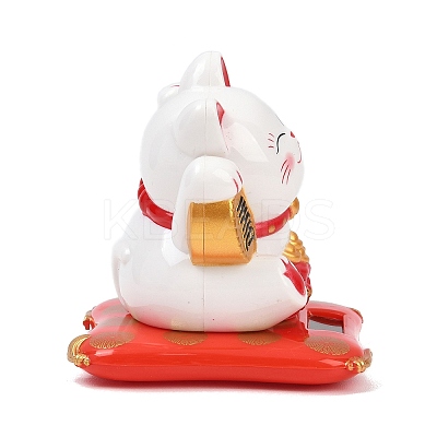 ABS Plastic Solar Powered Maneki-neko Figurines DJEW-B017-01A-01-1