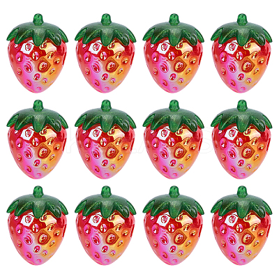 30Pcs Electroplate Opaque Acrylic Pendants PACR-SC0001-10-1