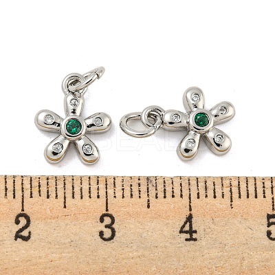 Brass Micro Pave Cubic Zirconia Pendants KK-G490-28A-P-1