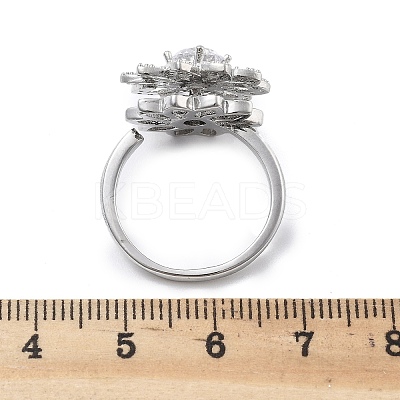 Sunflower Rotatable Open Cuff Rings for Women LS-RJEW-S402-09P-1