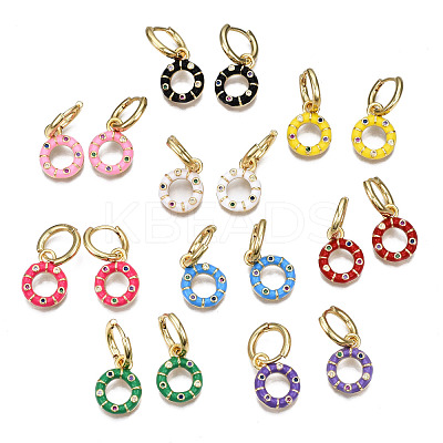 Brass Micro Pave Cubic Zirconia Huggie Hoop Earrings EJEW-T014-42G-NF-1