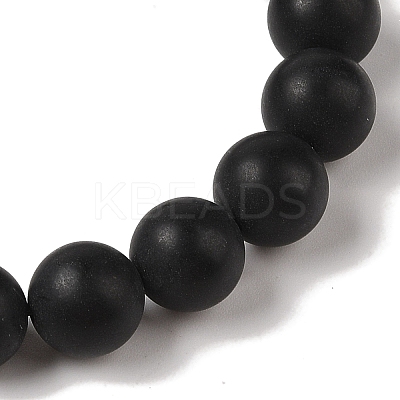 10mm Round Natural Black Onyx(Dyed & Heated) Braided Bead Bracelets BJEW-C067-01C-29-1