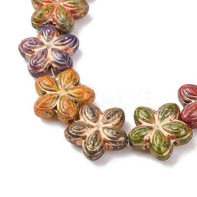 Painted Glass Beads Strands X-GLAA-B037-12B-12B-1