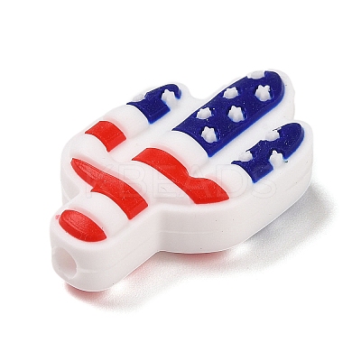 Independence Day Silicone Focal Beads LS-SIL-R147-01B-1