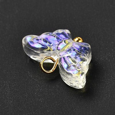Electroplate Transparent Glass Pendants X1-PALLOY-JF00903-1