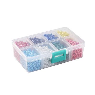 1 Box 6/0 Glass Seed Beads Opaque Colours Lustered Loose Spacer Beads SEED-X0050-4mm-06-1