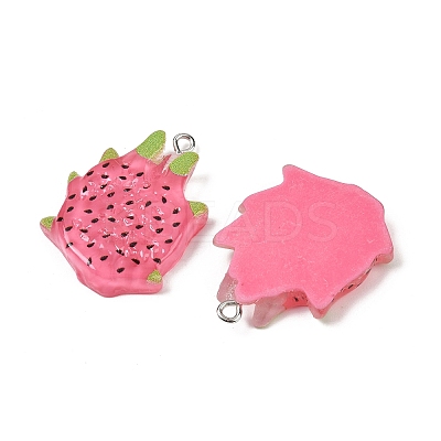 Fruit Theme Spray Painted Opaque Resin Pendants RESI-F061-02-1