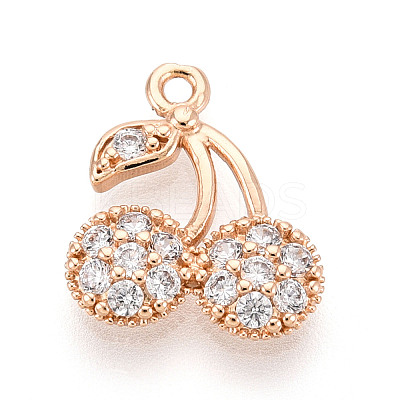 Brass Micro Pave Cubic Zirconia Charms KK-T076-05KCG-1