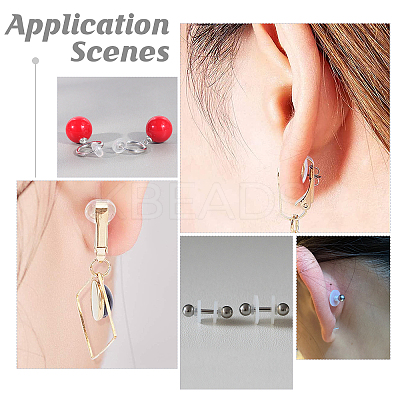 100Pcs Comfort TPE Plastic Pads for Clip on Earrings FIND-SC0003-17-1