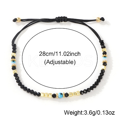 Glass & Brass Beads Braided Bracelets LS-XO9913-2-1