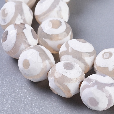 Tibetan Style 3-Eye dZi Beads X-TDZI-G341-10mm-02-1