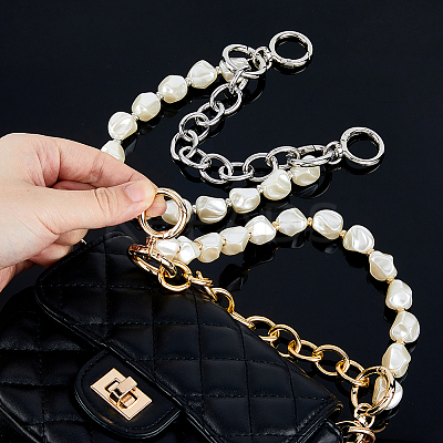2Pcs 2 Colors Aluminum Alloy Cable Chain Purse Extender Chains FIND-FH0011-38-1