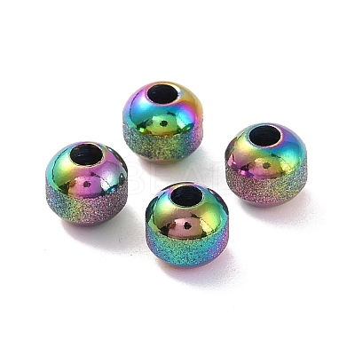 Rainbow Color Ion Plating(IP) Textured 304 Stainless Steel Beads STAS-P306-01B-MC-1