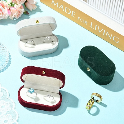 1Pc Rectangle Velvet Couple Rings Boxes CON-YW0001-96A-1