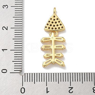 Rack Plating Brass Micro Pave Clear Cubic Zirconia Pendants KK-G515-23G-1