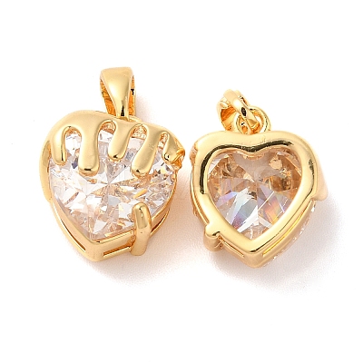 Brass Micro Pave Cubic Zirconia Pendants KK-M243-18G-1
